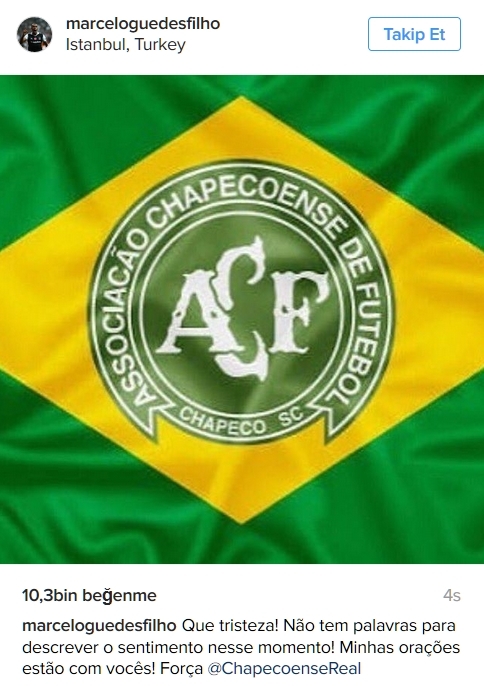Beşiktaşlı futbolculardan sosyal medyada Chapecoense paylaşımları 10