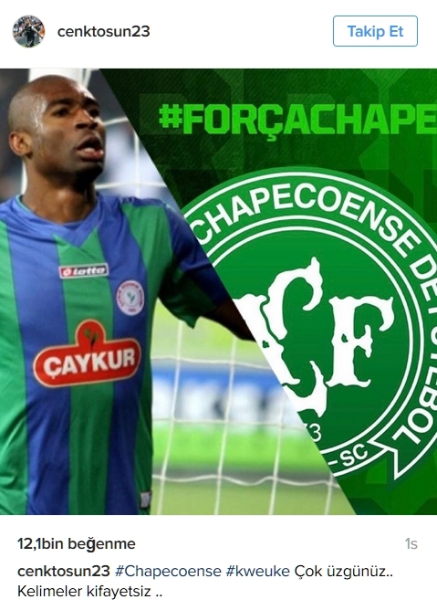 Beşiktaşlı futbolculardan sosyal medyada Chapecoense paylaşımları 12