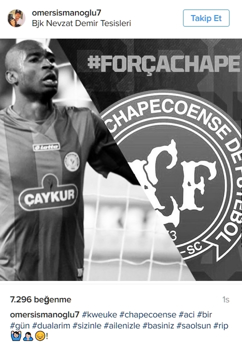 Beşiktaşlı futbolculardan sosyal medyada Chapecoense paylaşımları 8