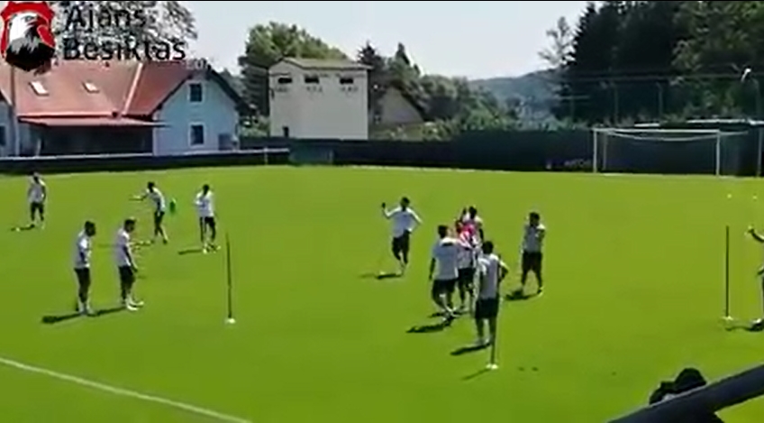 Beşiktaş'ın neşeli sabah antrenmanı