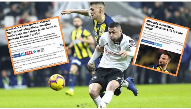 Beşiktaş - Fenerbahçe derbisi Avrupa'da manşetlerde