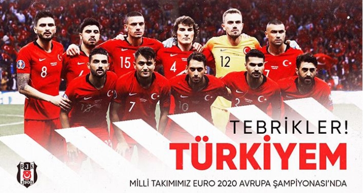 Beşiktaş'tan Milli Takım'a tebrik
