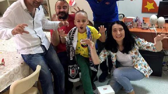 Minik Beşiktaş taraftarının büyük mutluluğu