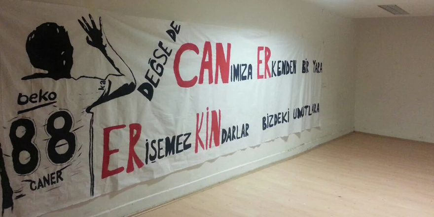 Ankara'da Caner'e özel pankart