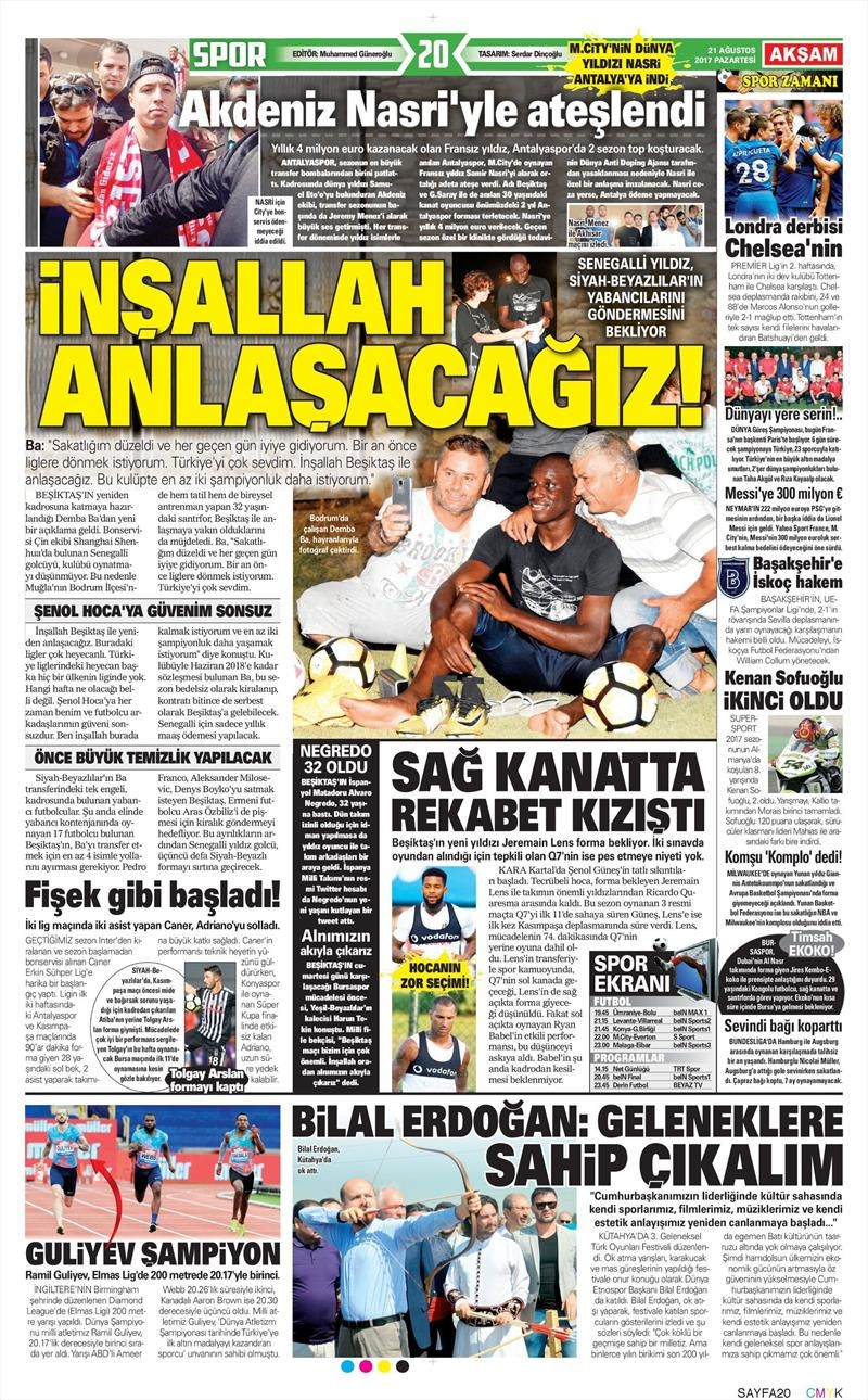 21 Ağustos 2017 | İşte gazetelerin Beşiktaş manşetleri - Görsel 1