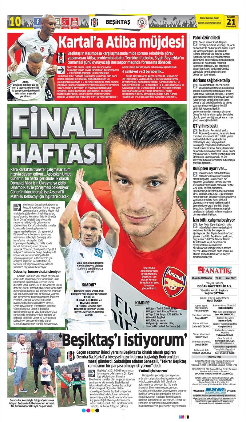 21 Ağustos 2017 | İşte gazetelerin Beşiktaş manşetleri - Görsel 3