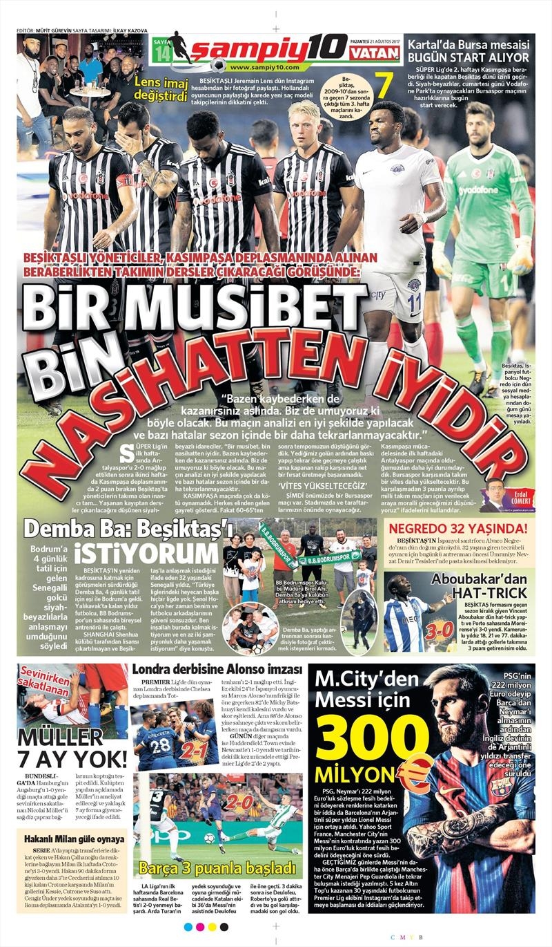 21 Ağustos 2017 | İşte gazetelerin Beşiktaş manşetleri - Görsel 8