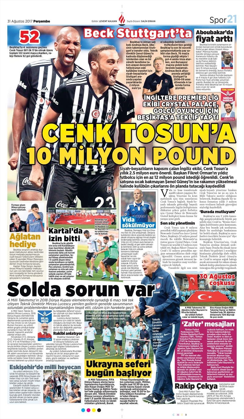 31 Ağustos 2017 | İşte gazetelerin Beşiktaş manşetleri - Görsel 4