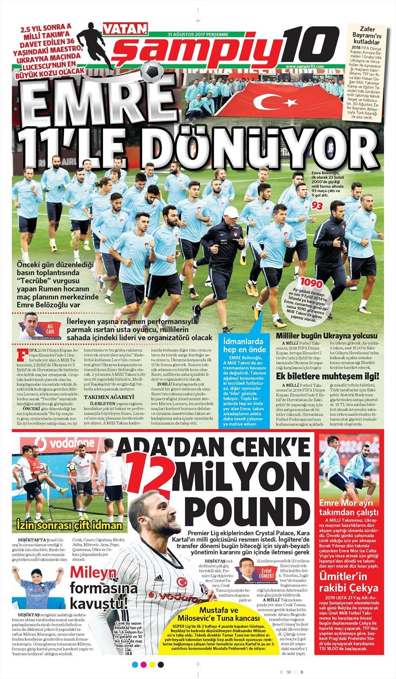 31 Ağustos 2017 | İşte gazetelerin Beşiktaş manşetleri - Görsel 8