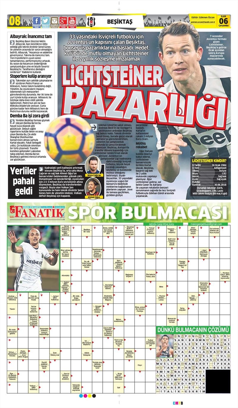 6 Eylül 2017 | İşte gazetelerin Beşiktaş manşetleri - Görsel 2