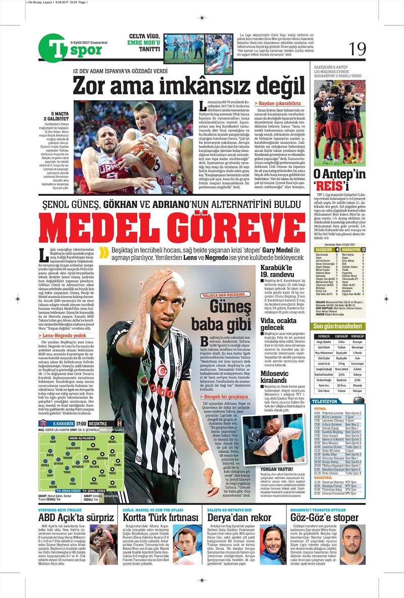 9 Eylül 2017 | İşte gazetelerin Beşiktaş manşetleri - Görsel 12