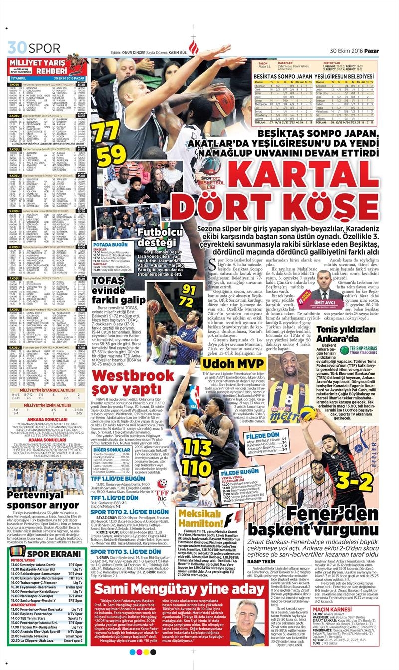 30 Ekim 2016 | Gazetelerin Beşiktaş manşetleri - Görsel 18