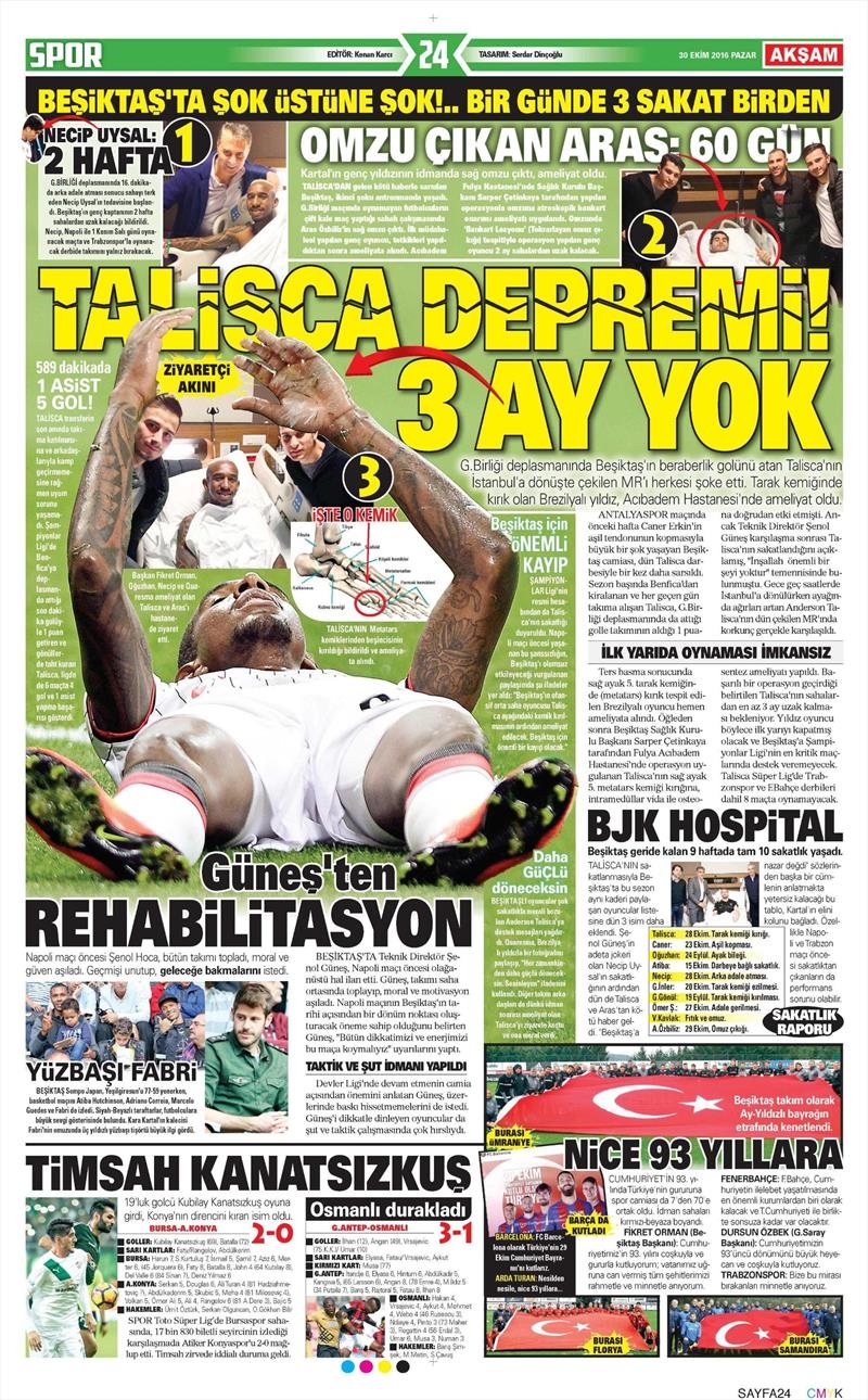 30 Ekim 2016 | Gazetelerin Beşiktaş manşetleri - Görsel 2