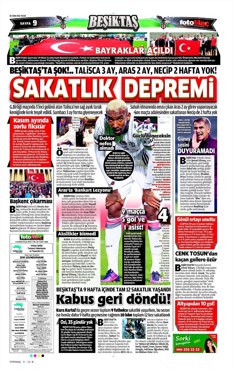 30 Ekim 2016 | Gazetelerin Beşiktaş manşetleri - Görsel 5