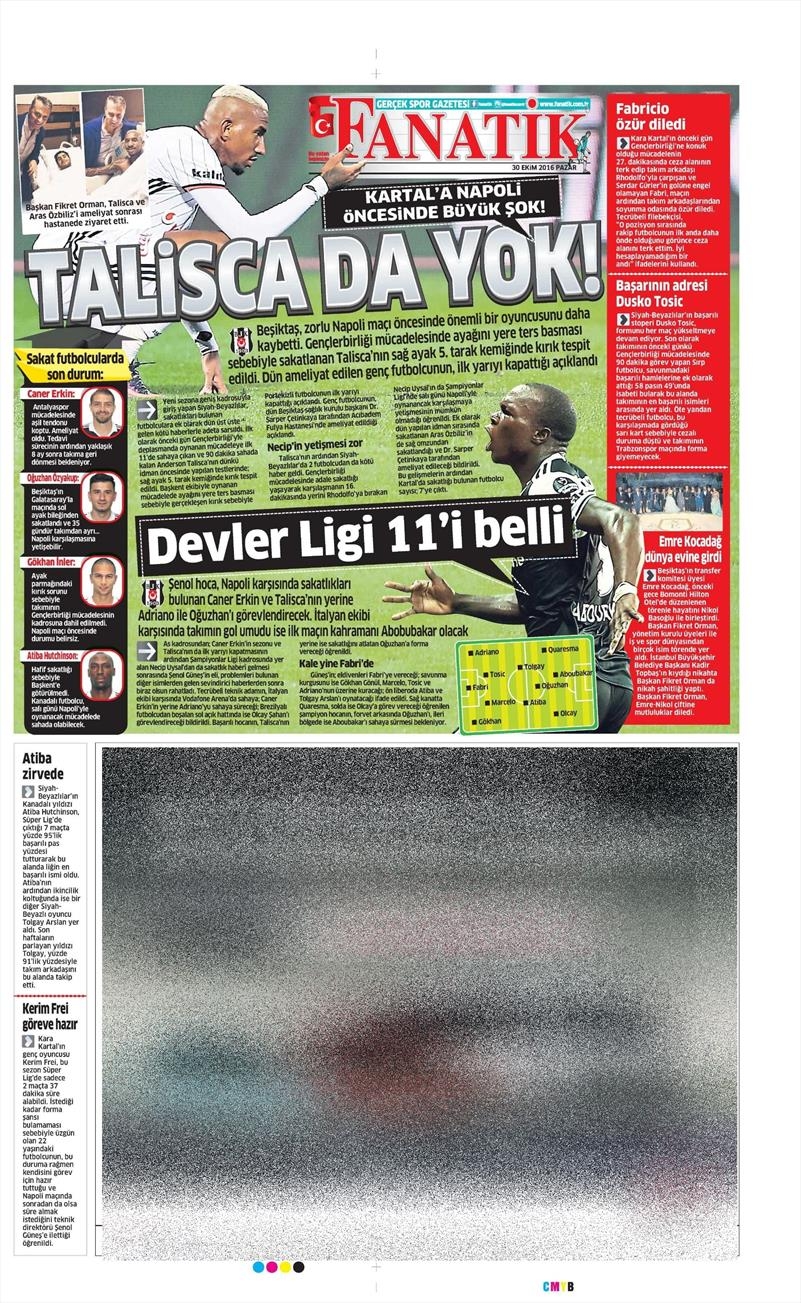 30 Ekim 2016 | Gazetelerin Beşiktaş manşetleri - Görsel 6
