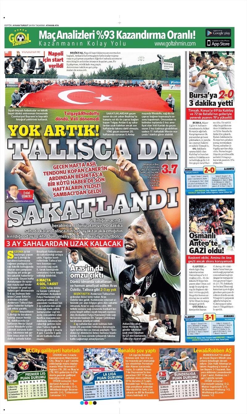 30 Ekim 2016 | Gazetelerin Beşiktaş manşetleri - Görsel 8
