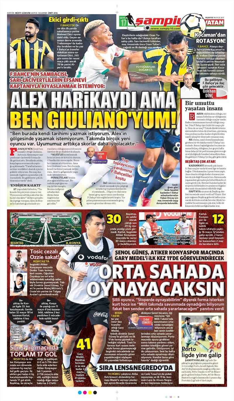 18 Eylül 2017 | İşte gazetelerin Beşiktaş manşetleri - Görsel 5