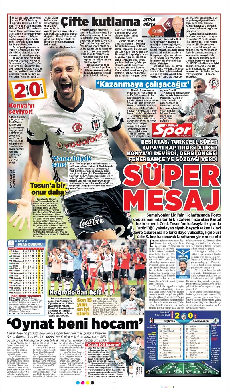 19 Eylül 2017 | İşte gazetelerin Beşiktaş manşetleri - Görsel 20