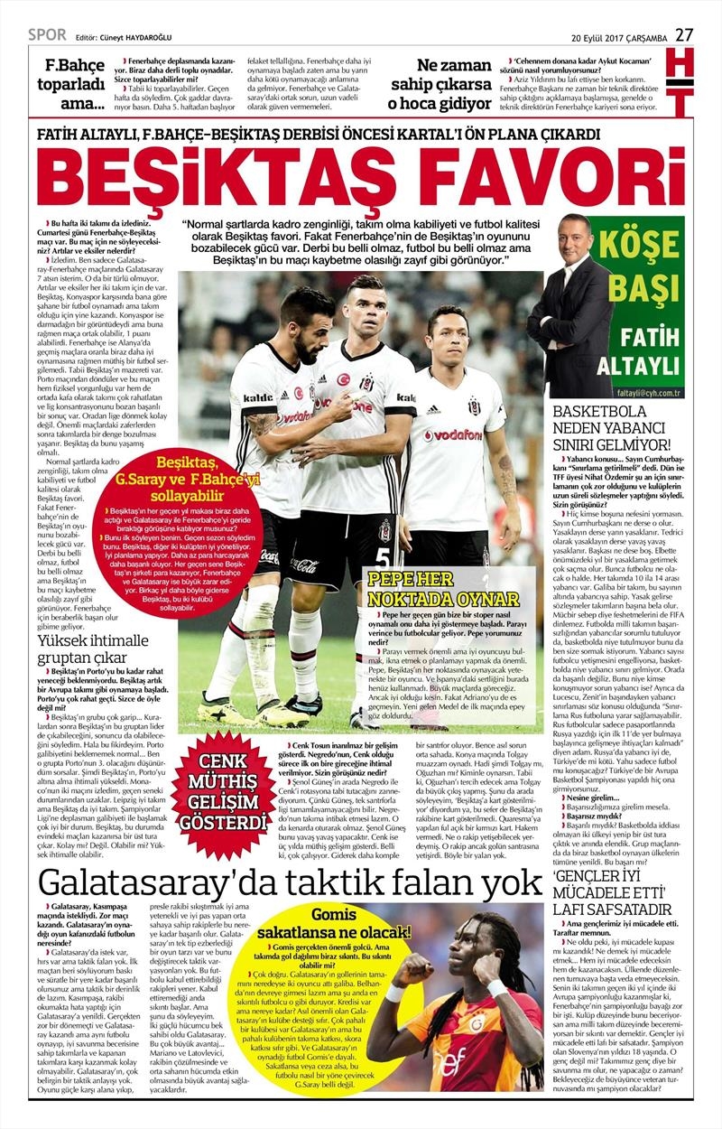 20 Eylül 2017 | İşte gazetelerin Beşiktaş manşetleri - Görsel 4