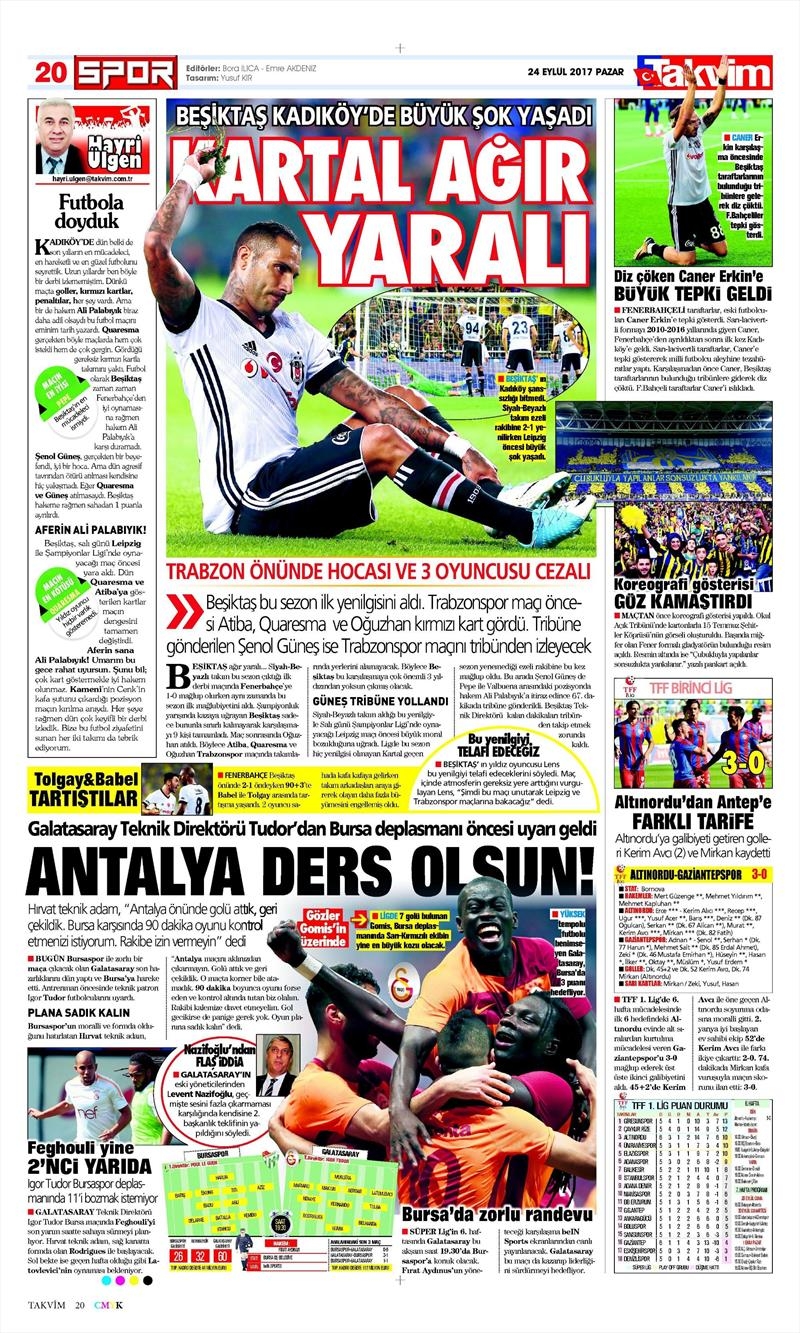 24 Eylül 2017 | İşte gazetelerin Beşiktaş manşetleri - Görsel 9