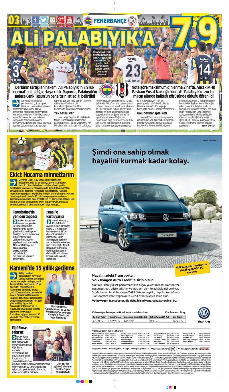 26 Eylül 2017 | Gazetelerin Beşiktaş Manşetleri - Görsel 3