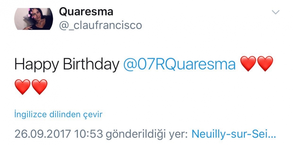 Dünyanın dört bir yanından Quaresma'ya doğum günü mesajları - Görsel 1