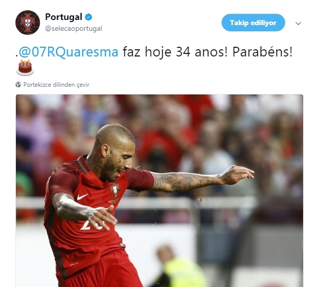 Dünyanın dört bir yanından Quaresma'ya doğum günü mesajları - Görsel 10