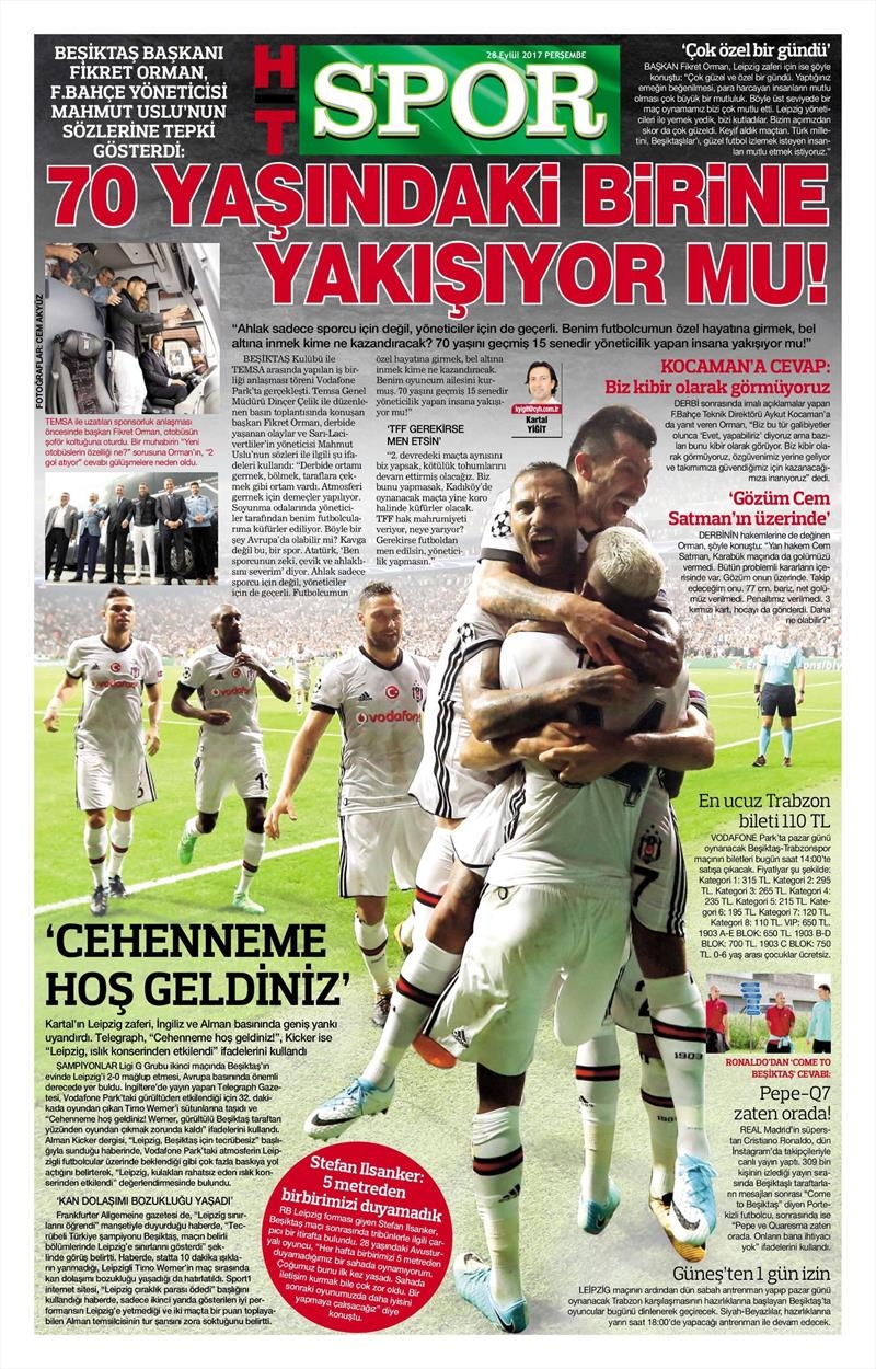 28 Eylül 2017 | İşte gazetelerin Beşiktaş manşetleri - Görsel 12