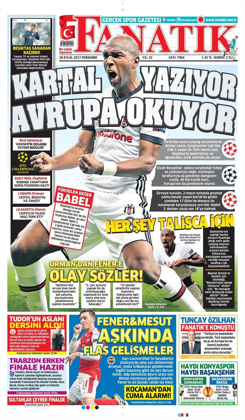 28 Eylül 2017 | İşte gazetelerin Beşiktaş manşetleri - Görsel 2
