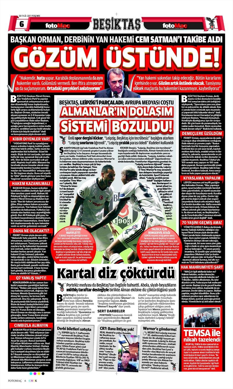 28 Eylül 2017 | İşte gazetelerin Beşiktaş manşetleri - Görsel 5