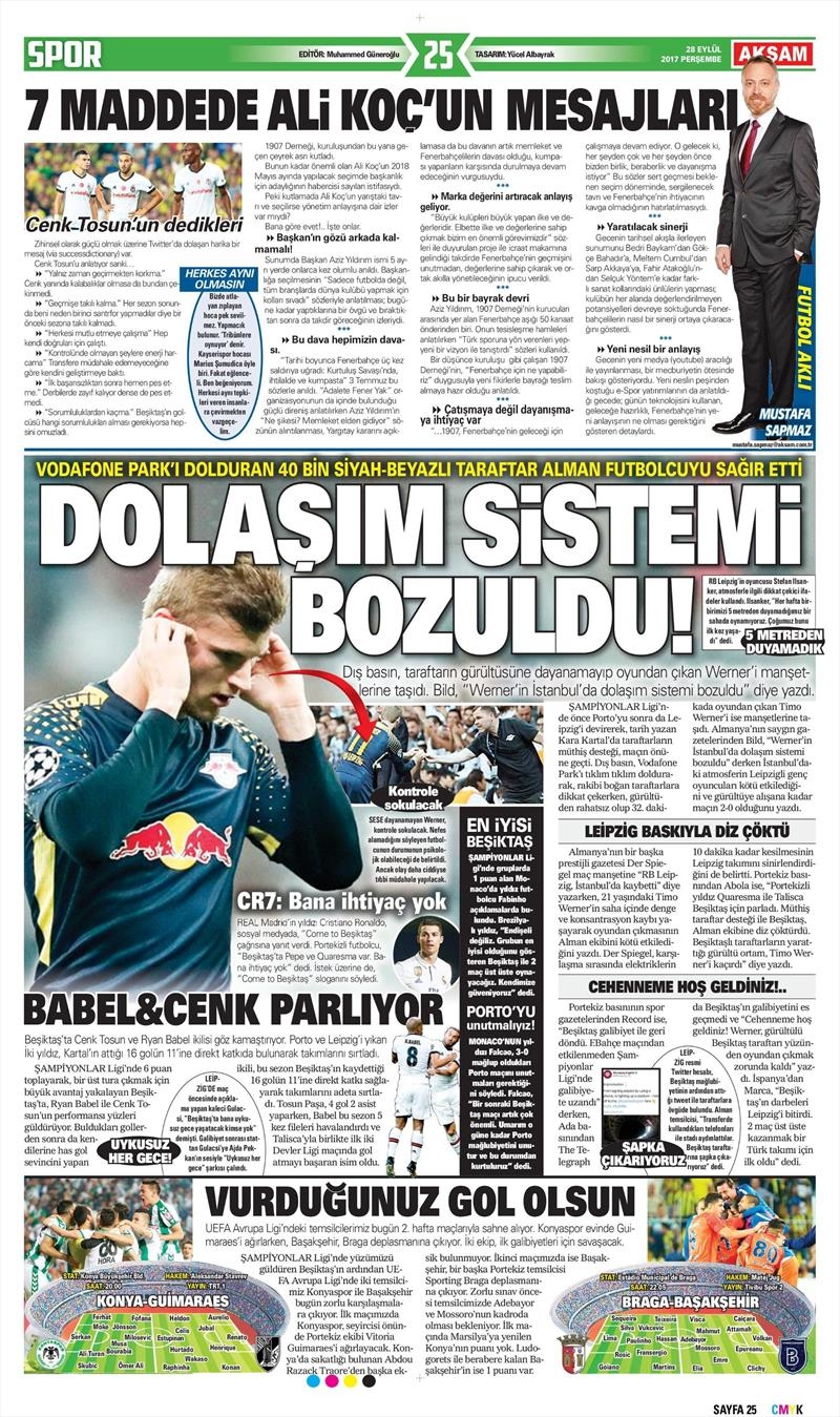 28 Eylül 2017 | İşte gazetelerin Beşiktaş manşetleri - Görsel 6