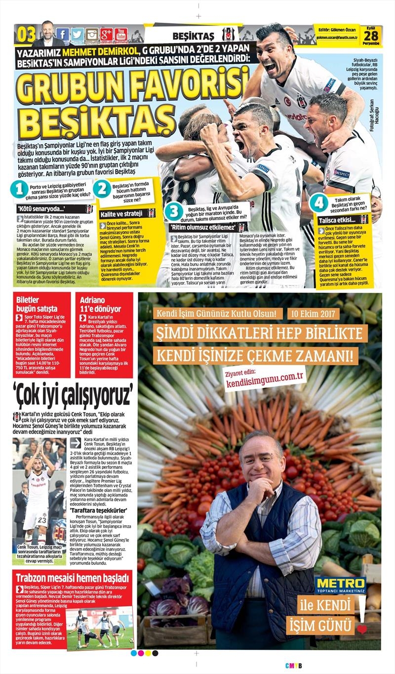 28 Eylül 2017 | İşte gazetelerin Beşiktaş manşetleri - Görsel 9