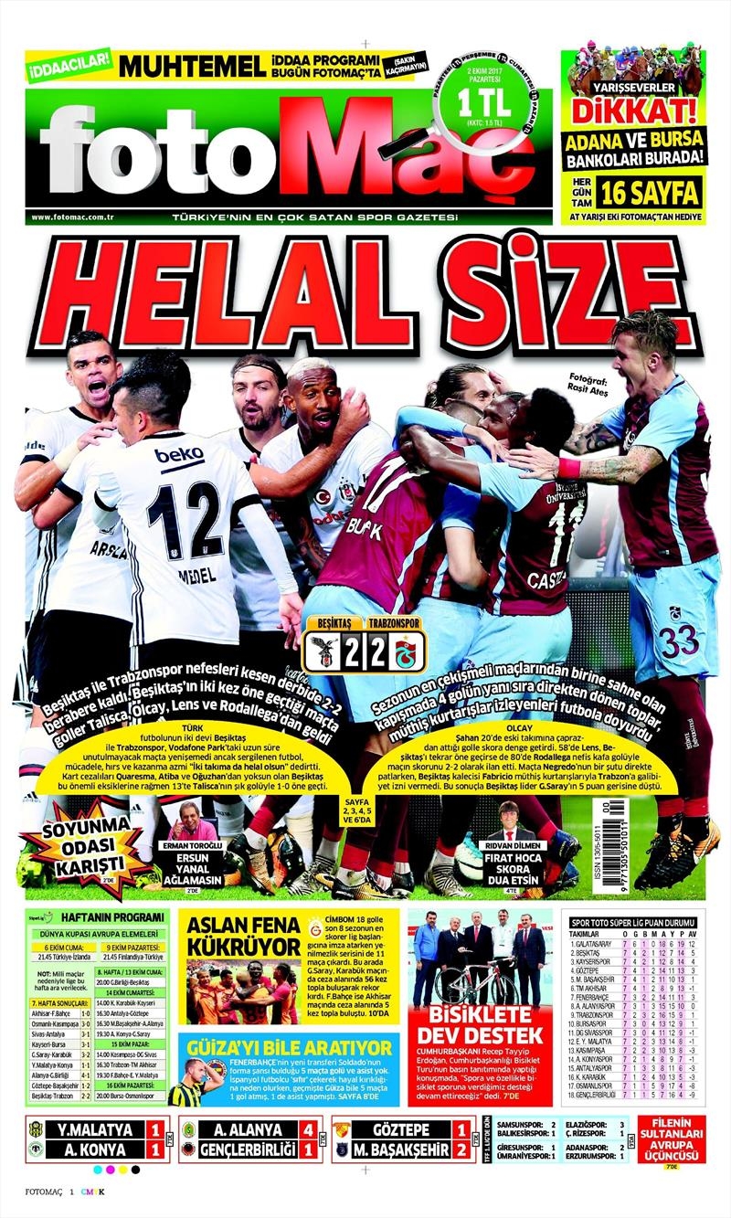 02 Ekim 2017 | Gazetelerin Beşiktaş Manşetleri - Görsel 12