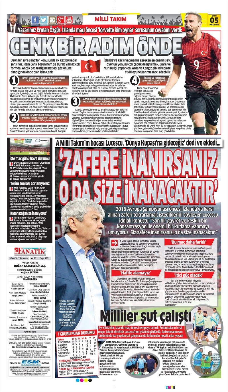 05 Ekim 2017 | Gazetelerin Beşiktaş Manşetleri - Görsel 4