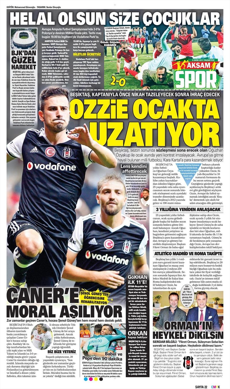 09 Ekim 2017 | İşte gazetelerin Beşiktaş manşetleri - Görsel 13