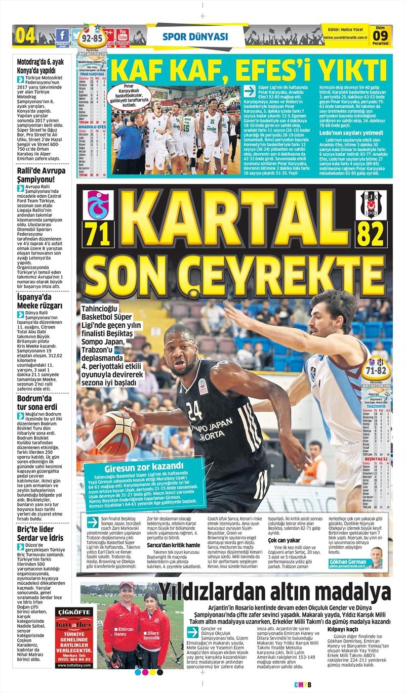 09 Ekim 2017 | İşte gazetelerin Beşiktaş manşetleri - Görsel 8