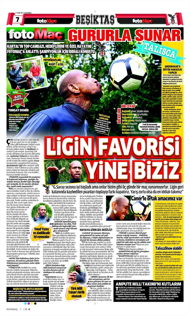11 Ekim 2017 | İşte gazetelerin Beşiktaş manşetleri - Görsel 4