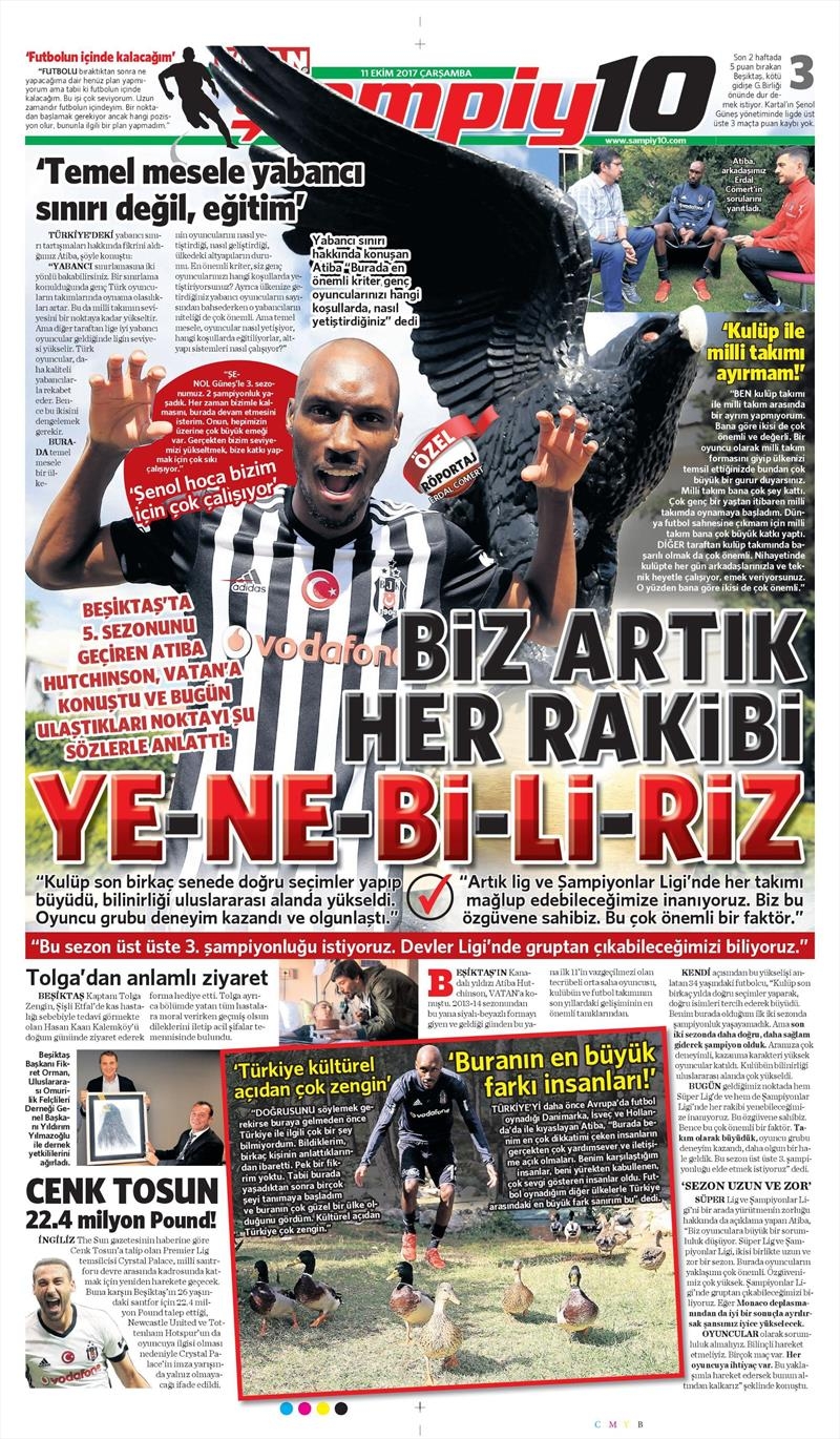 11 Ekim 2017 | İşte gazetelerin Beşiktaş manşetleri - Görsel 5