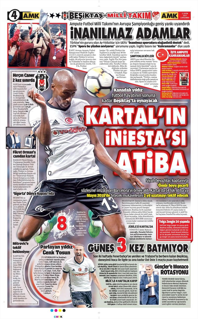 11 Ekim 2017 | İşte gazetelerin Beşiktaş manşetleri - Görsel 6