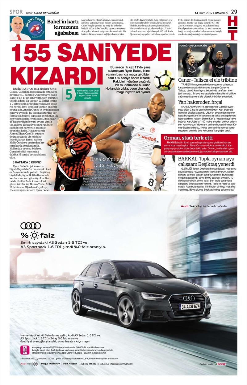 14 Ekim 2017 | Gazetelerin Beşiktaş Manşetleri - Görsel 15