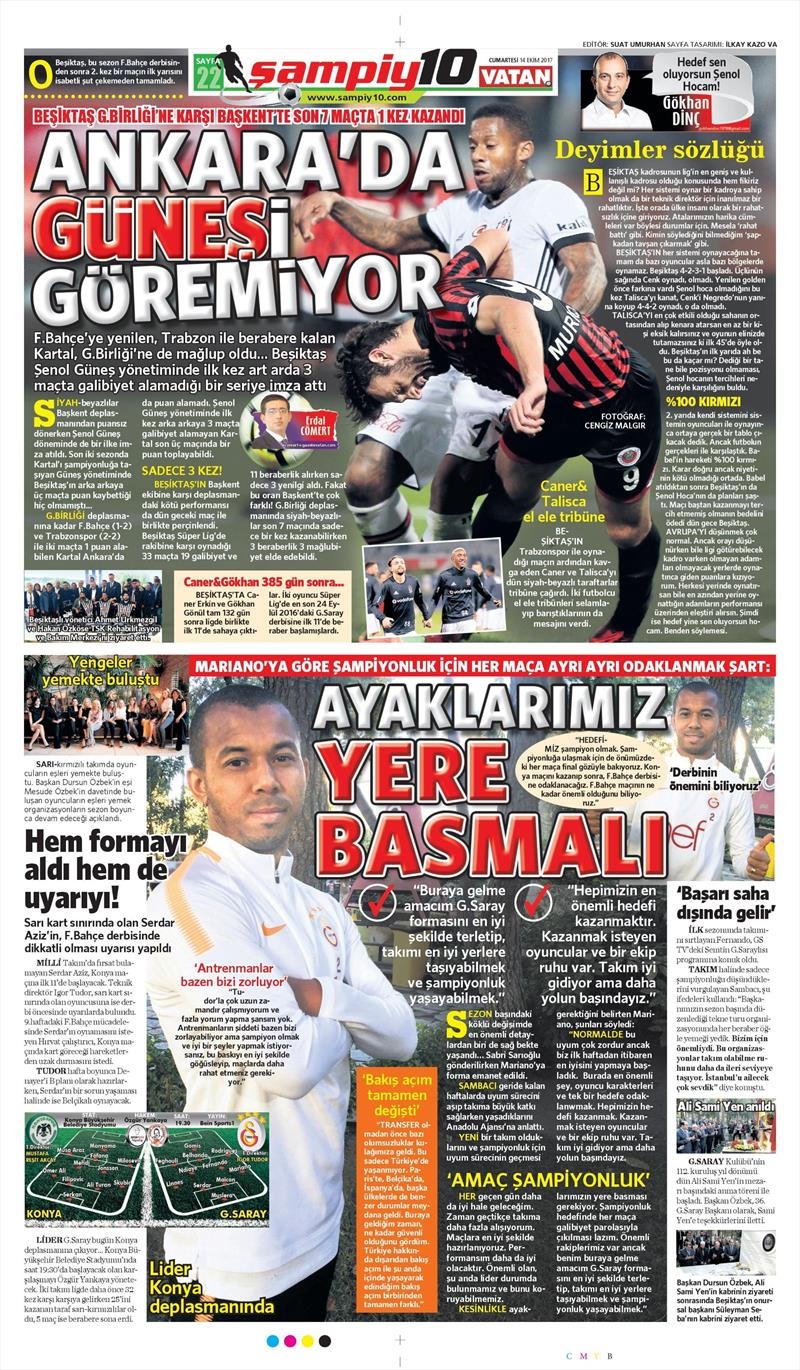 14 Ekim 2017 | Gazetelerin Beşiktaş Manşetleri - Görsel 23
