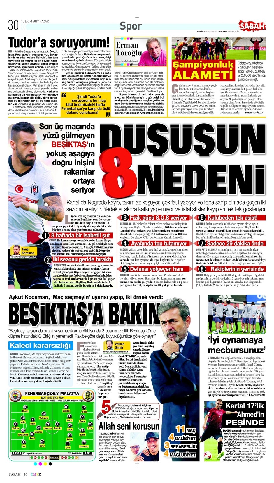 15 Ekim 2017 | Gazetelerin Beşiktaş Manşetleri - Görsel 3