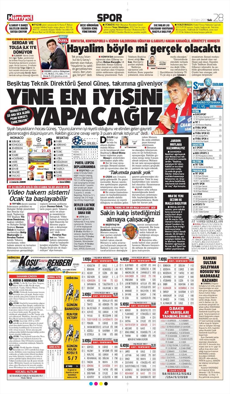 17 Ekim 2017 | Gazetelerin Beşiktaş Manşetleri - Görsel 7