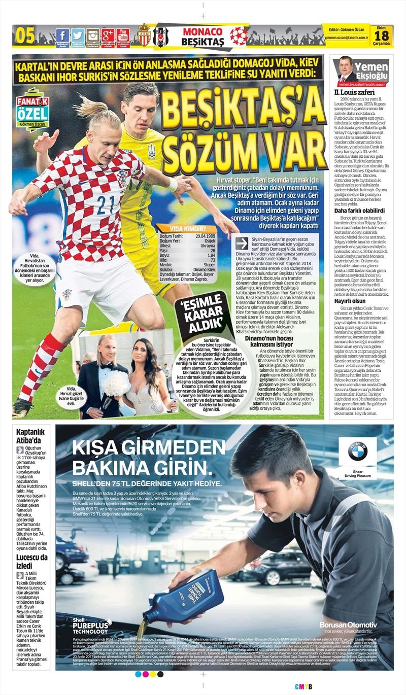18 Ekim 2017 | Gazetelerin Beşiktaş Manşetleri - Görsel 9