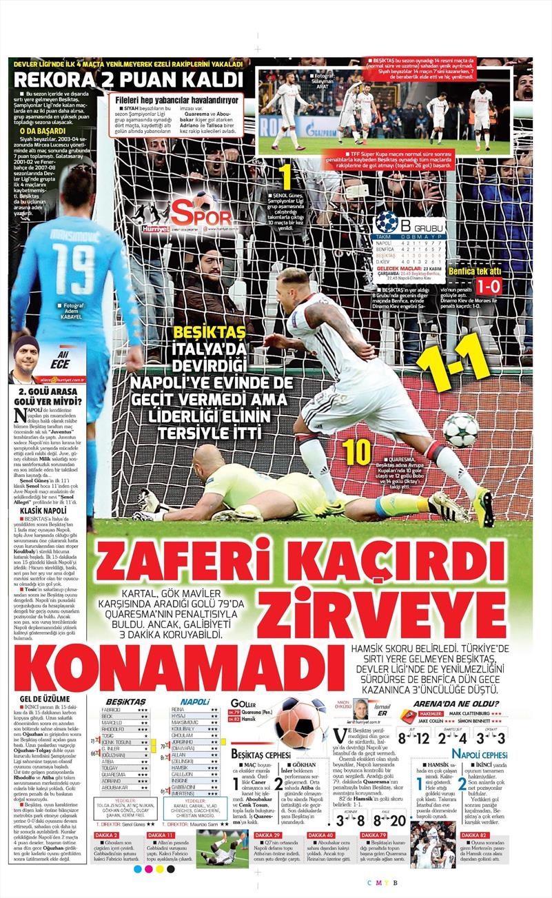 2 Kasım 2016 | Gazetelerin Beşiktaş sayfaları - Görsel 14