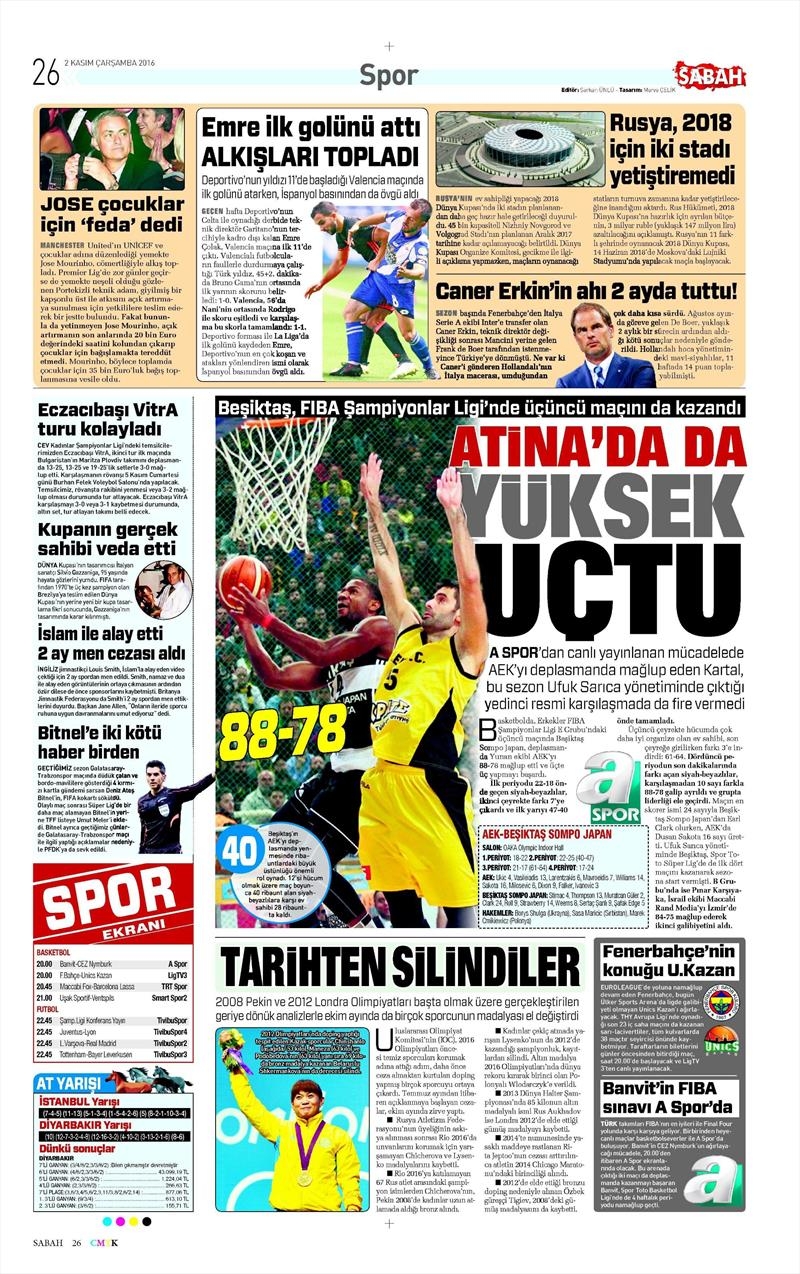 2 Kasım 2016 | Gazetelerin Beşiktaş sayfaları - Görsel 24