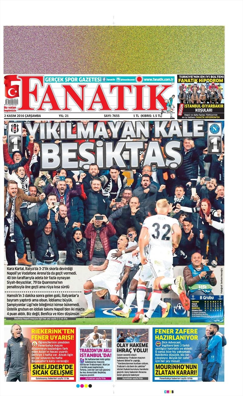 2 Kasım 2016 | Gazetelerin Beşiktaş sayfaları - Görsel 4