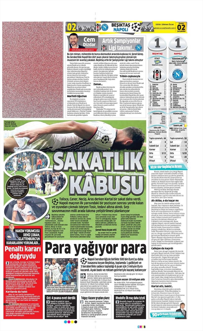 2 Kasım 2016 | Gazetelerin Beşiktaş sayfaları - Görsel 7