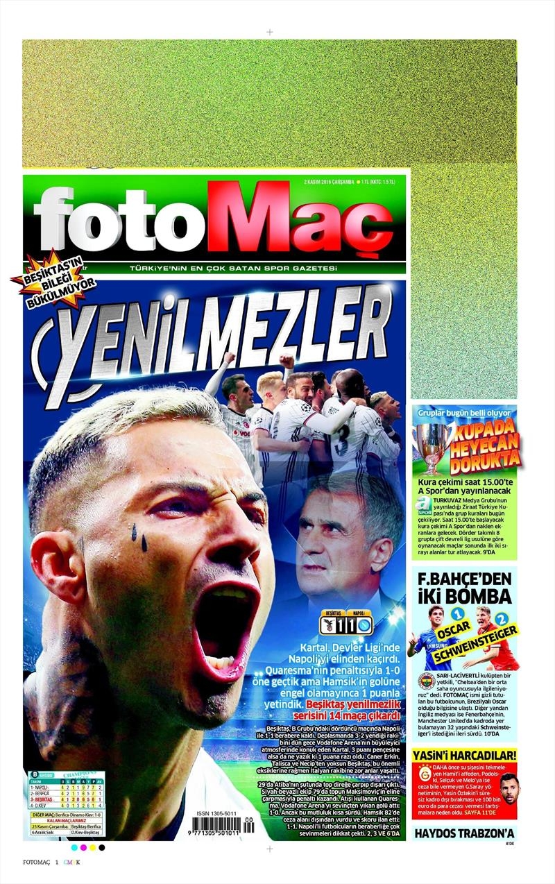 2 Kasım 2016 | Gazetelerin Beşiktaş sayfaları - Görsel 8