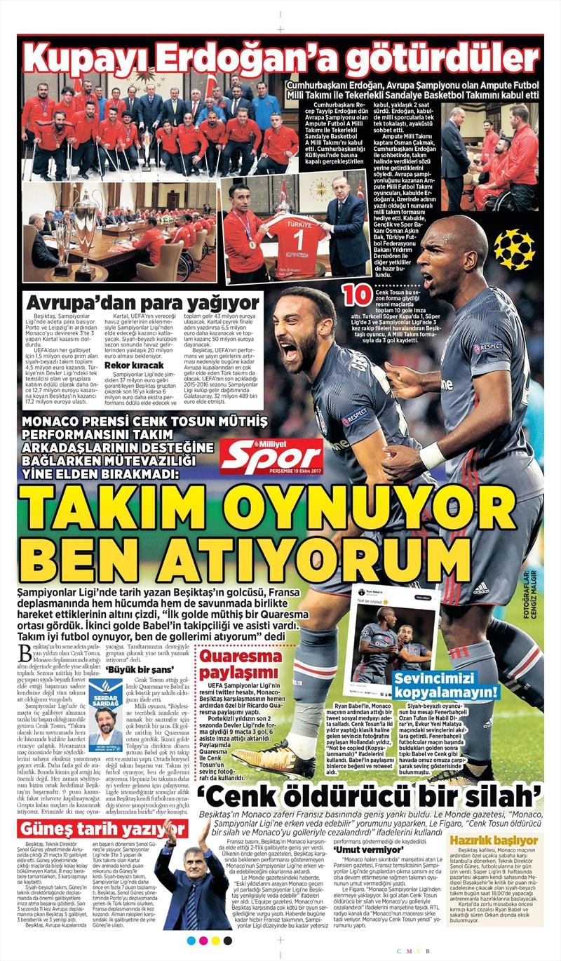 19 Ekim 2017 | İşte gazetelerin Beşiktaş manşetleri - Görsel 10